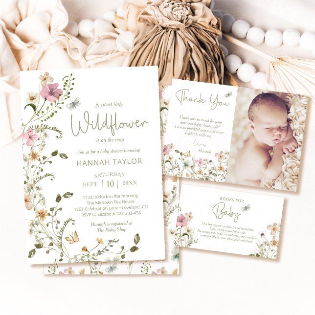 Little Wildflower Floral Baby Shower Invitation (Creator Uploaded)