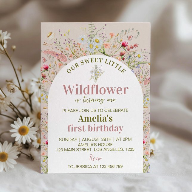 Little Wildflower Floral Garden Birthday Invitation (Creator Uploaded)