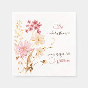 Little Wildflower Floral Girl Baby Shower Napkins