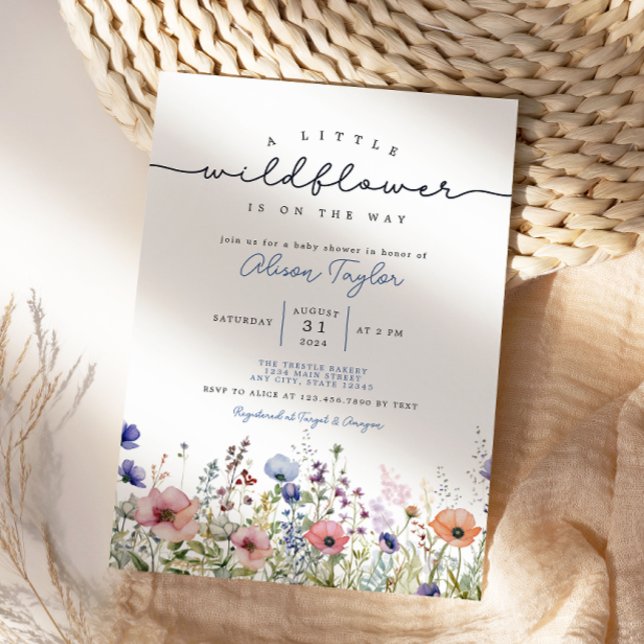 Little Wildflower Flower Baby Shower Invitation (Creator Uploaded)
