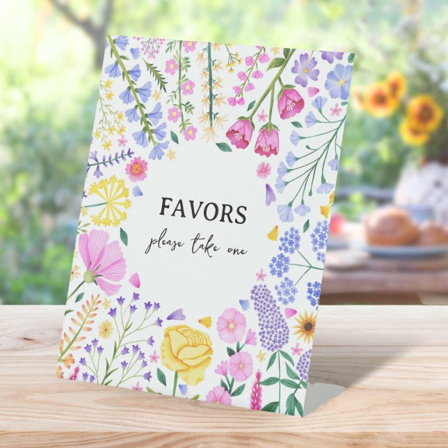 Little Wildflower Garden Party Birthday Pedestal Sign (Little Wildflower Garden Party Birthday Pedestal Sign)