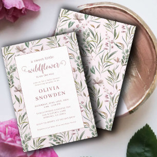 Little Wildflower Girl Baby Shower Invitation