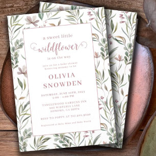 Little Wildflower Girl Baby Shower Invitation