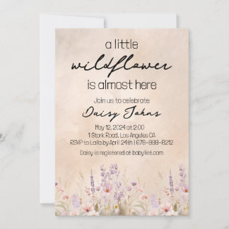 Little Wildflower Girl Baby Shower Invitation