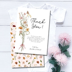 Little Wildflower Girl Baby Shower Thank You Card