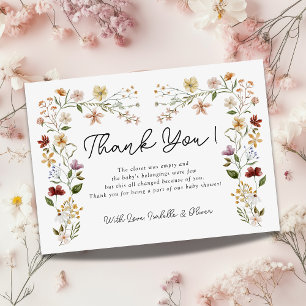 Little Wildflower Girl Baby Shower Thank You Card