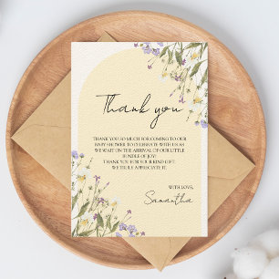 Little Wildflower Girl's BABY SHOWER Thank You Card