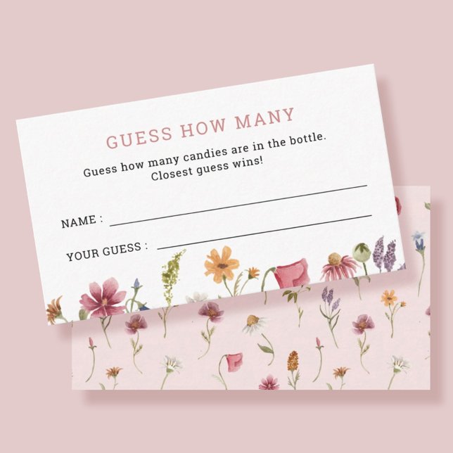 Little Wildflower Guess How Many Game Enclosure Card (Creator Uploaded)