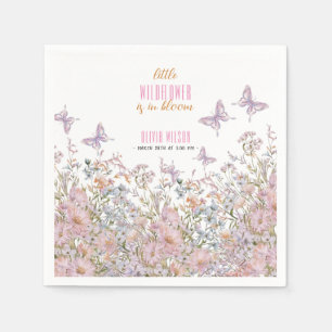 Little wildflower is in bloom baby shower #3 napkin