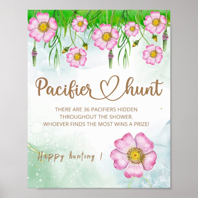 Little Wildflower Is On The Way Baby Shower Poster (Front)