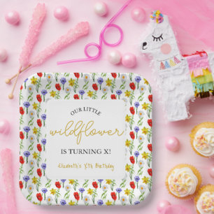 Little Wildflower Kids Birthday Paper Plate