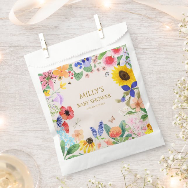 Little wildflower mama to Bee Baby Shower Favour Bag (Clipped)