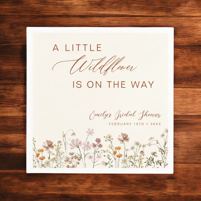 Little Wildflower on the Way Baby Shower Napkin (Creator Uploaded)