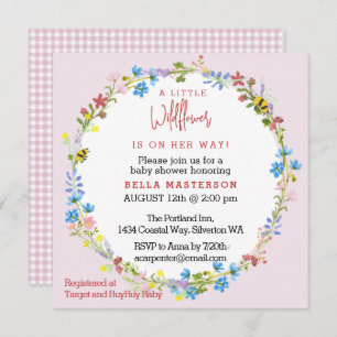 Little Wildflower On The Way Baby Shower (Square) Invitation