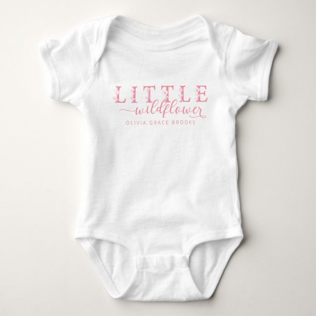 Little Wildflower Personalised Baby Bodysuit (Front)