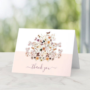 Little Wildflower Pink Girl Baby Shower Thank You Card