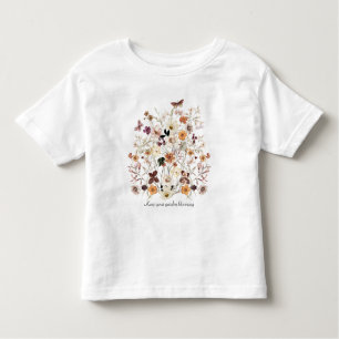 Little Wildflower Pressed Flowers Name Little girl Toddler T-Shirt