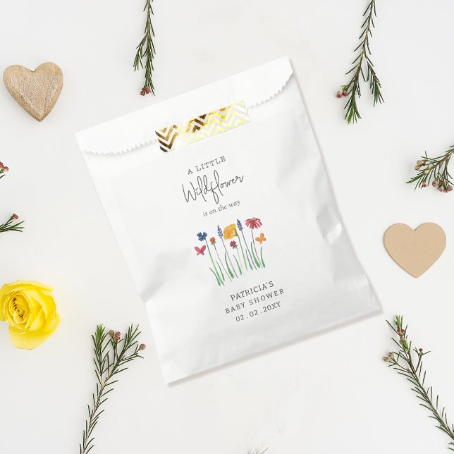 Little Wildflower Pretty Baby Girl Baby Shower Favour Bag (Little Wildflower Pretty Baby Girl Baby Shower Favor Bag)