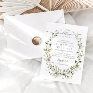 Little Wildflower Purple Floral Baby Girl Shower Invitation