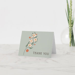 Little Wildflower Rustic Boho Baby Shower  Thank You Card