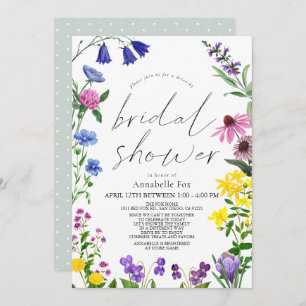 Little Wildflower Script Drive-by Bridal Shower Invitation