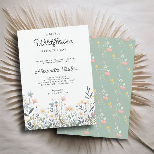 Little Wildflower Tiny Pastels Baby Girl Shower Invitation
