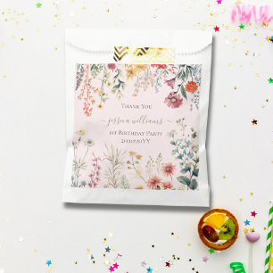 Little Wildflower Turning One Pretty 1st Birthday  Favour Bag