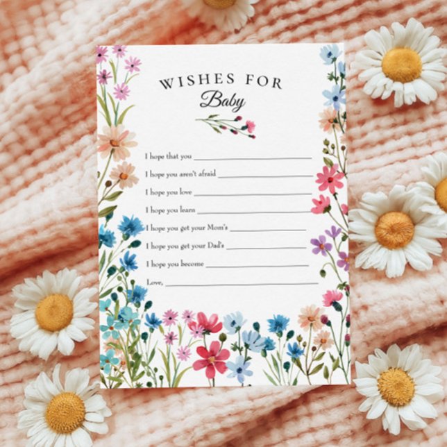 Little Wildflower Wishes for Baby Keepsake Card (Creator Uploaded)