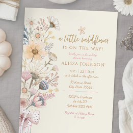 Little Wildflower Yellow Baby Shower Invitation