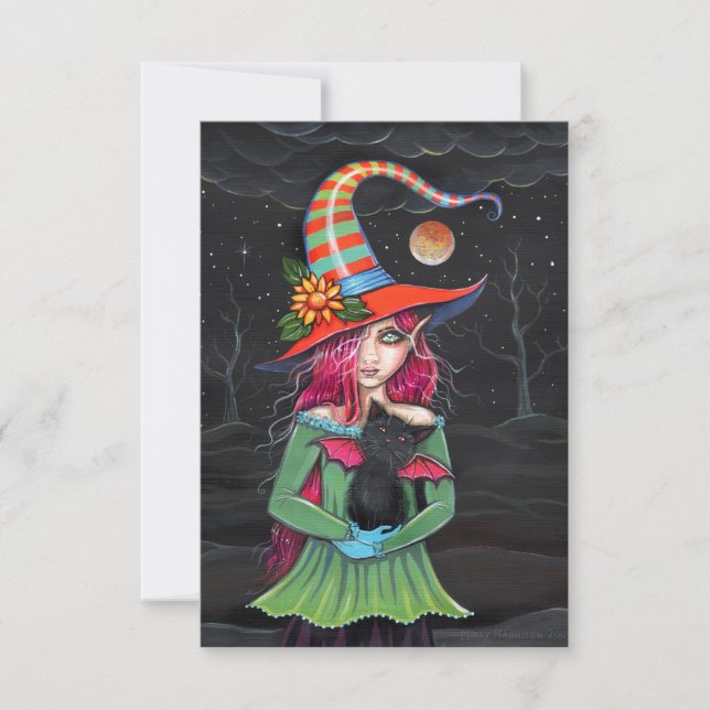 Little Wings Halloween Witch Postcards (Front)