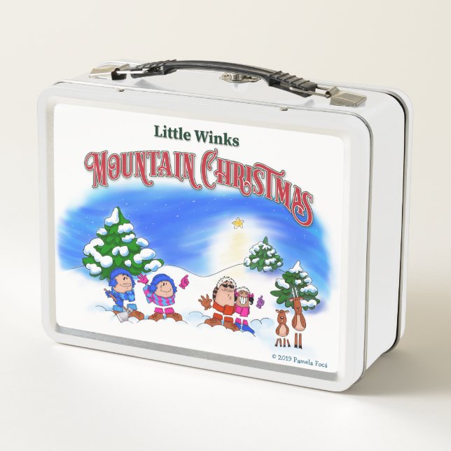 Little Winks Mountain Christmas Lunch Box (Back)