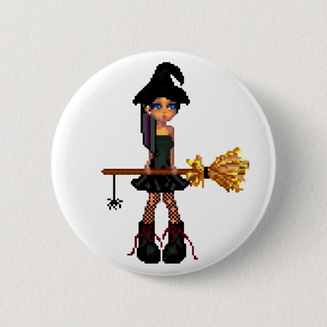 Little Witch 6 Cm Round Badge (Front)