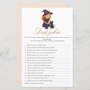 Little Witch Baby Shower Dad Jokes Activity Games