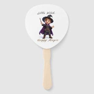 Little Witch Boy Big Magic Cute Halloween Hand Fan