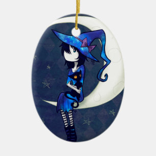Little Witch Ceramic Tree Decoration