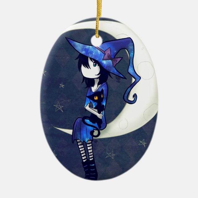 Little Witch Ceramic Tree Decoration (Front)