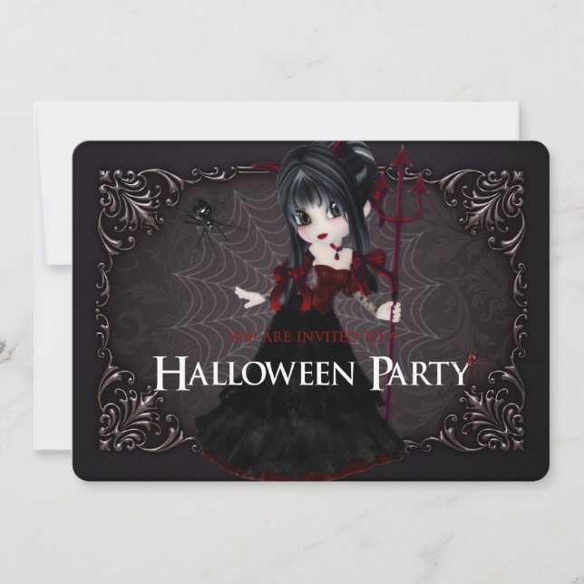 Little Witch Fantasy Halloween Party Invite 1 (Front)
