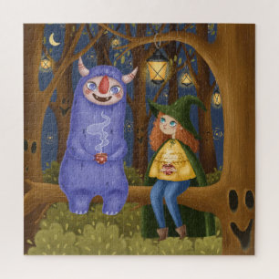 Little Witch & Ghoul Tea Party in Forest Puzzle