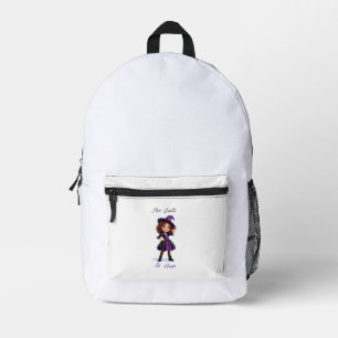 Little Witch Girl Spells and Sparkles Halloween Printed Backpack