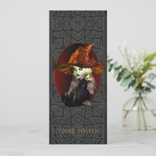 Little Witch Halloween Party Long Invitation