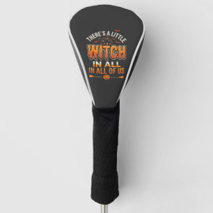 Little Witch Halloween Witch Typography Design_1 Golf Head Cover