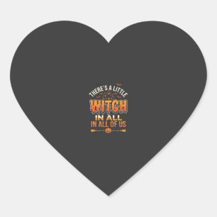 Little Witch Halloween Witch Typography Design_1 Heart Sticker