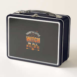 Little Witch Halloween Witch Typography Design_1 Metal Lunch Box
