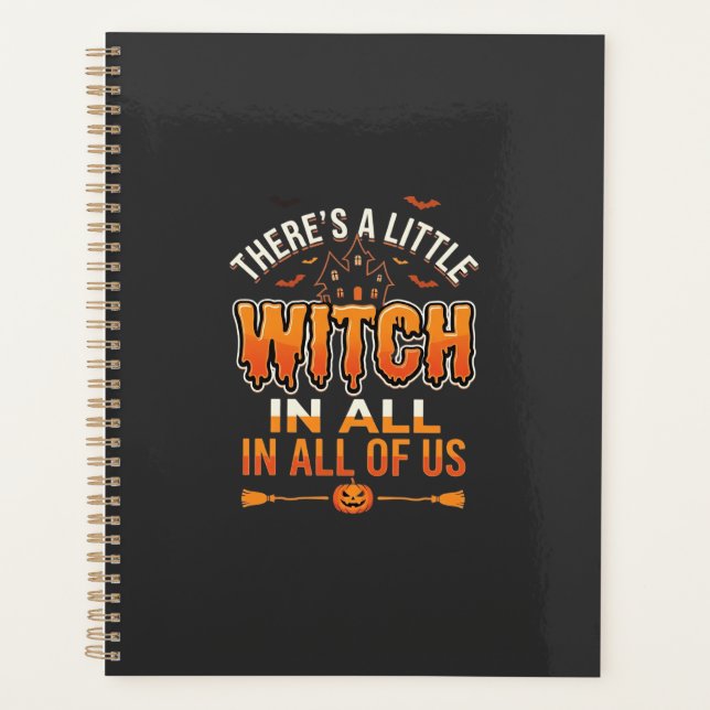 Little Witch Halloween Witch Typography Design_1 Planner (Front)