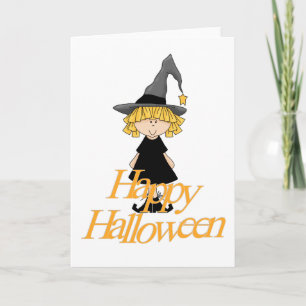 Little Witch Happy Halloween Card