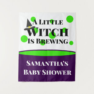 Little Witch is Brewing Halloween Baby Shower Tapestry