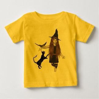 Little Witch Kid Pet Bat Scary Cat T-Shirt