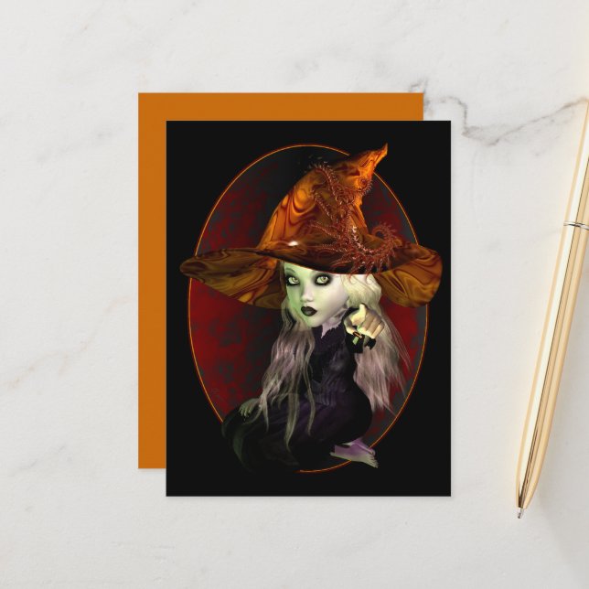Little Witch Postcard (Front/Back In Situ)