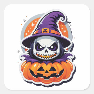 Little witch square sticker