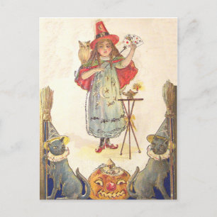 Little Witch (Vintage Halloween Card) Postcard